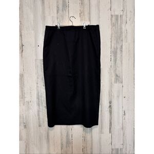 Black Expressions Plus Pull-On Midi Skirt 16W | Classic Stretch Polyester | Work